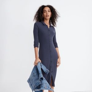 NWT Madewell Button-Front Midi Shirtdress XX-LARGE DARK BALTIC